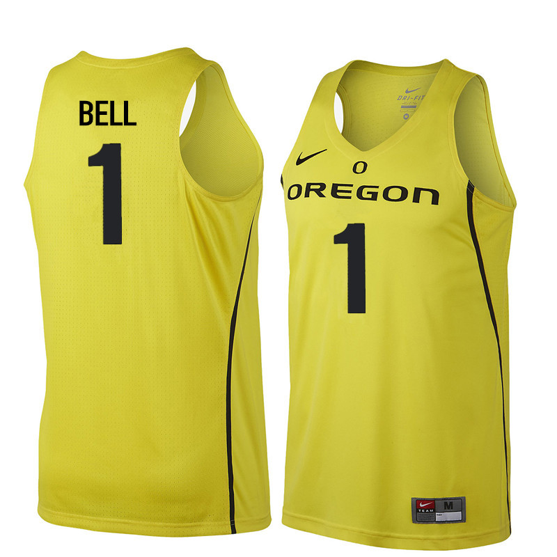 Men Oregon Ducks #1 Jordan Bell College Basketball Jerseys Sale-Yellow - Click Image to Close